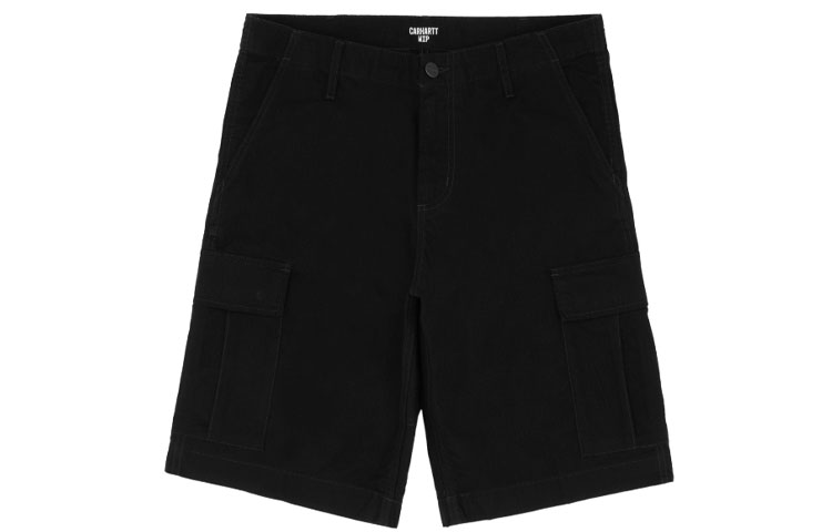 Carhartt WIP Regular Cargo Shorts Black Washed Multi-Pocket Workwear. CHXSPI028246G-BKX