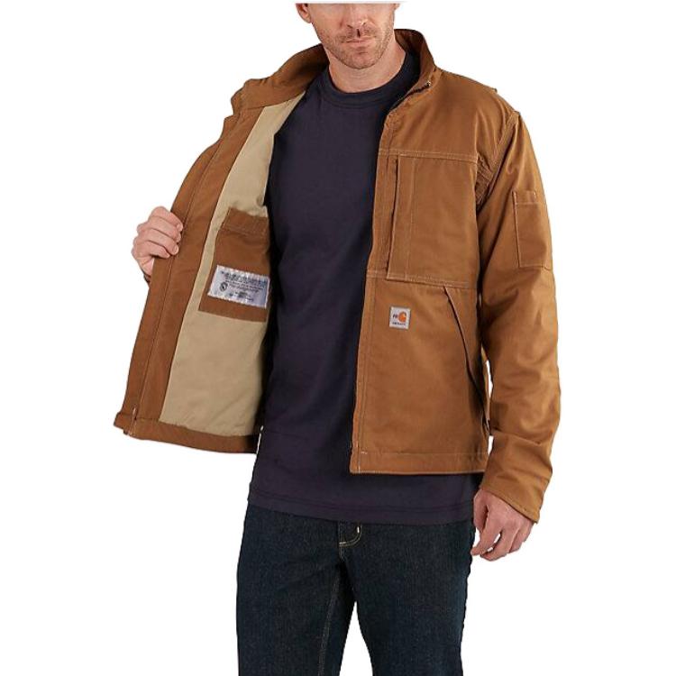 Lookbook Carhartt WIP Relaxed Fit Warm Rating Jacket Canvas Patterned Long Sleeve Coat 102179