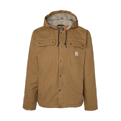 Carhartt WIP Relaxed Fit Washed Duck Bartlett Sherpa-Lined Hooded Jacket for Men 103826