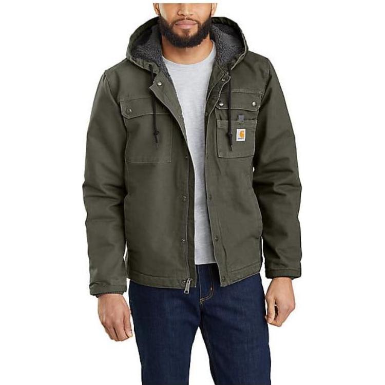 Carhartt WIP Relaxed Fit Washed Duck Bartlett Sherpa-Lined Hooded Jacket for Men 103826 圖 12