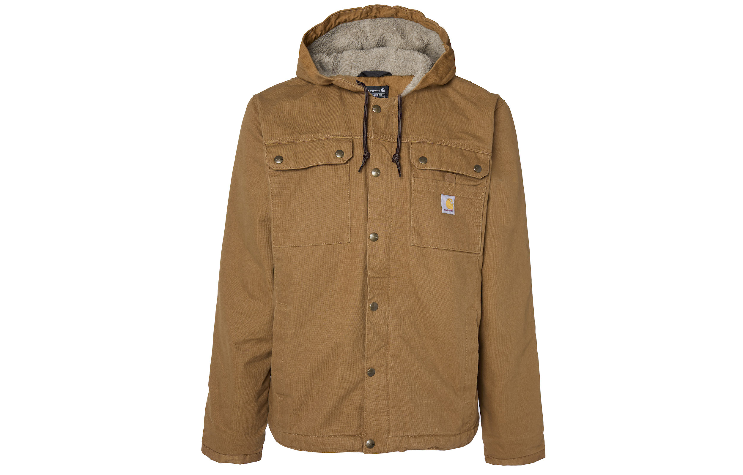 Carhartt WIP Relaxed Fit Washed Duck Bartlett Sherpa-Lined Hooded Jacket for Men 103826 圖 2