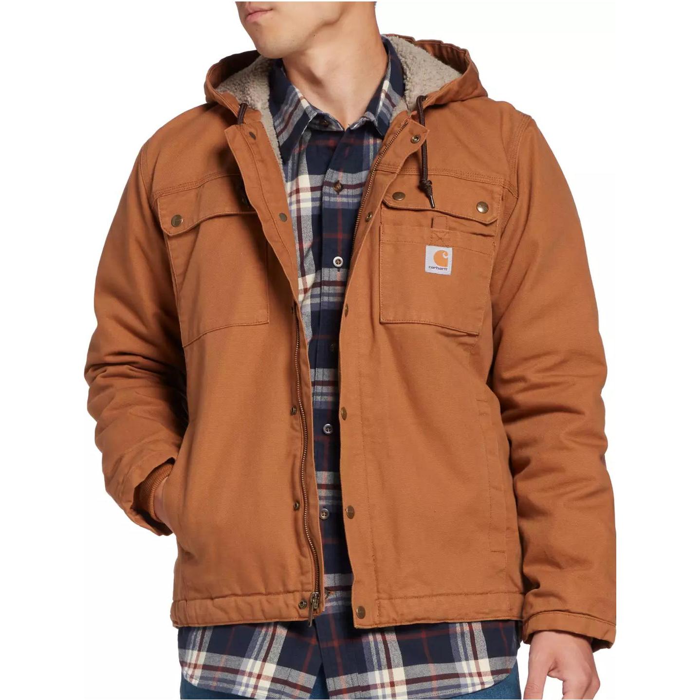 Carhartt WIP Relaxed Fit Washed Duck Bartlett Sherpa-Lined Hooded Jacket for Men 103826 圖 4