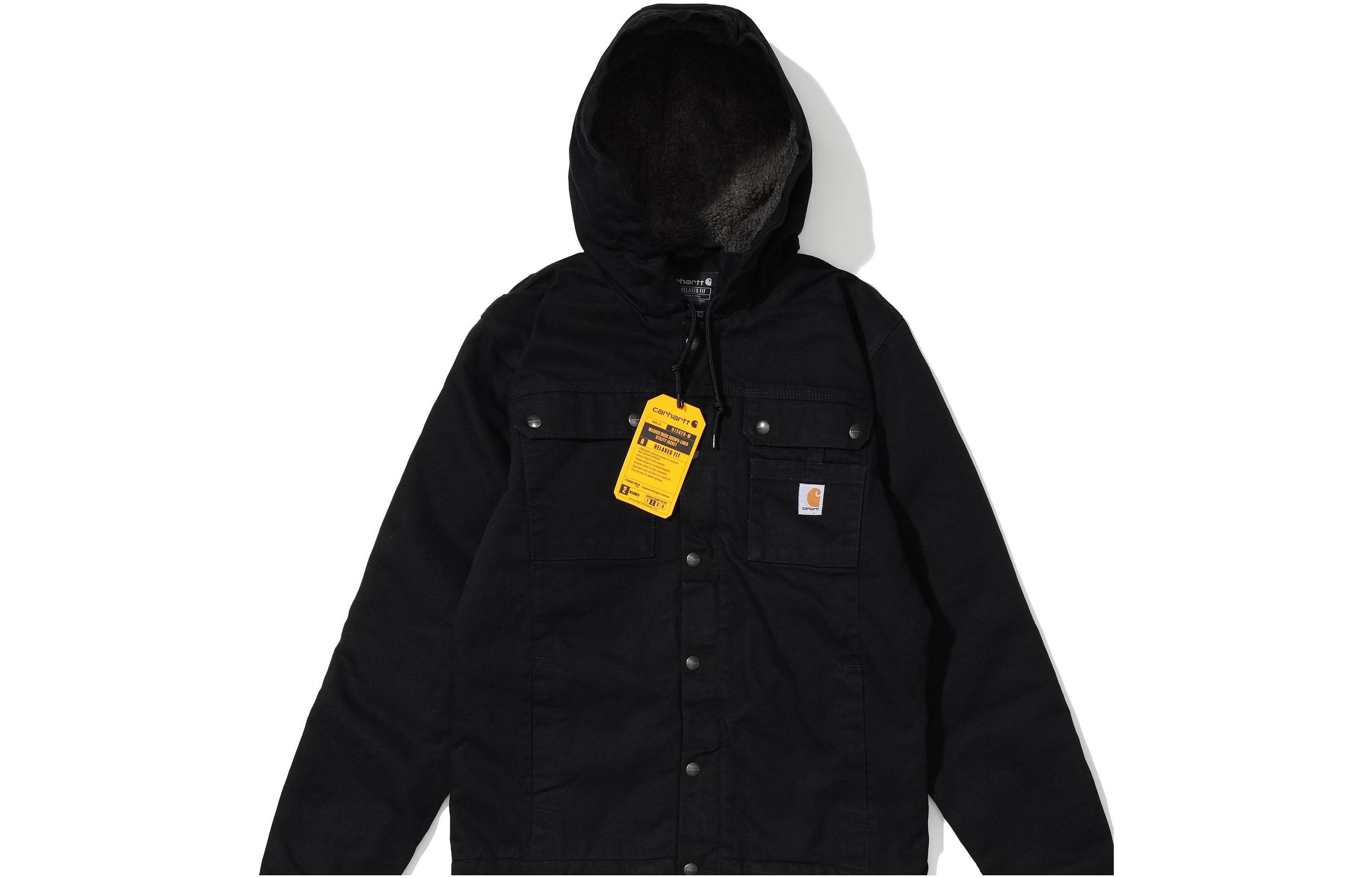 Carhartt WIP Relaxed Fit Washed Duck Bartlett Sherpa-Lined Hooded Jacket for Men 103826 圖 5