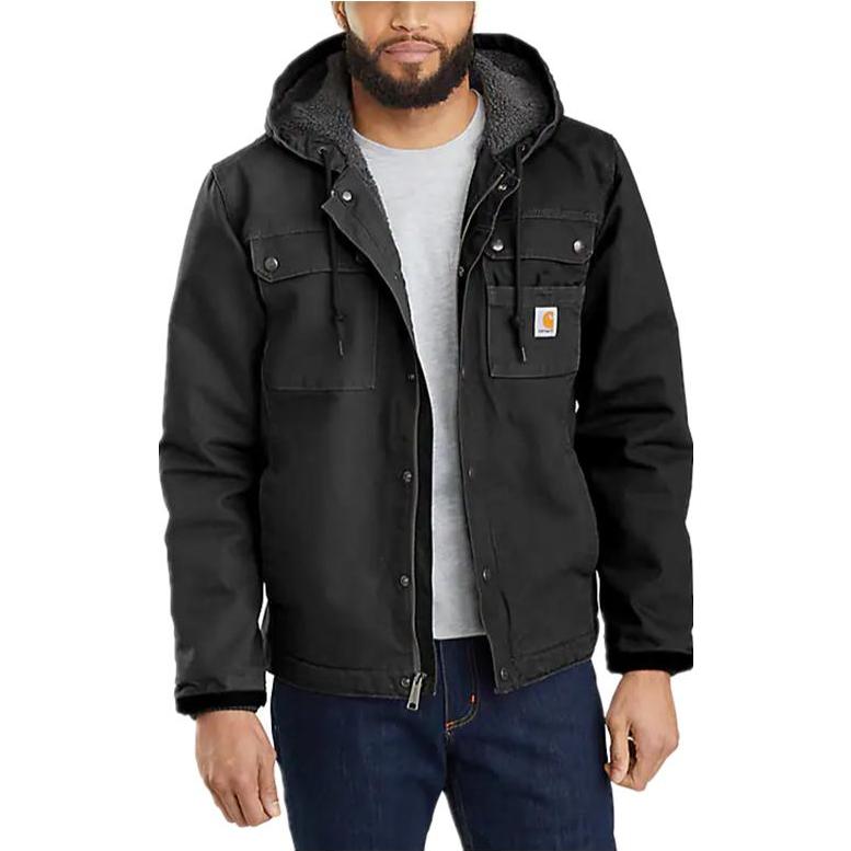 Carhartt WIP Relaxed Fit Washed Duck Bartlett Sherpa-Lined Hooded Jacket for Men 103826 圖 6