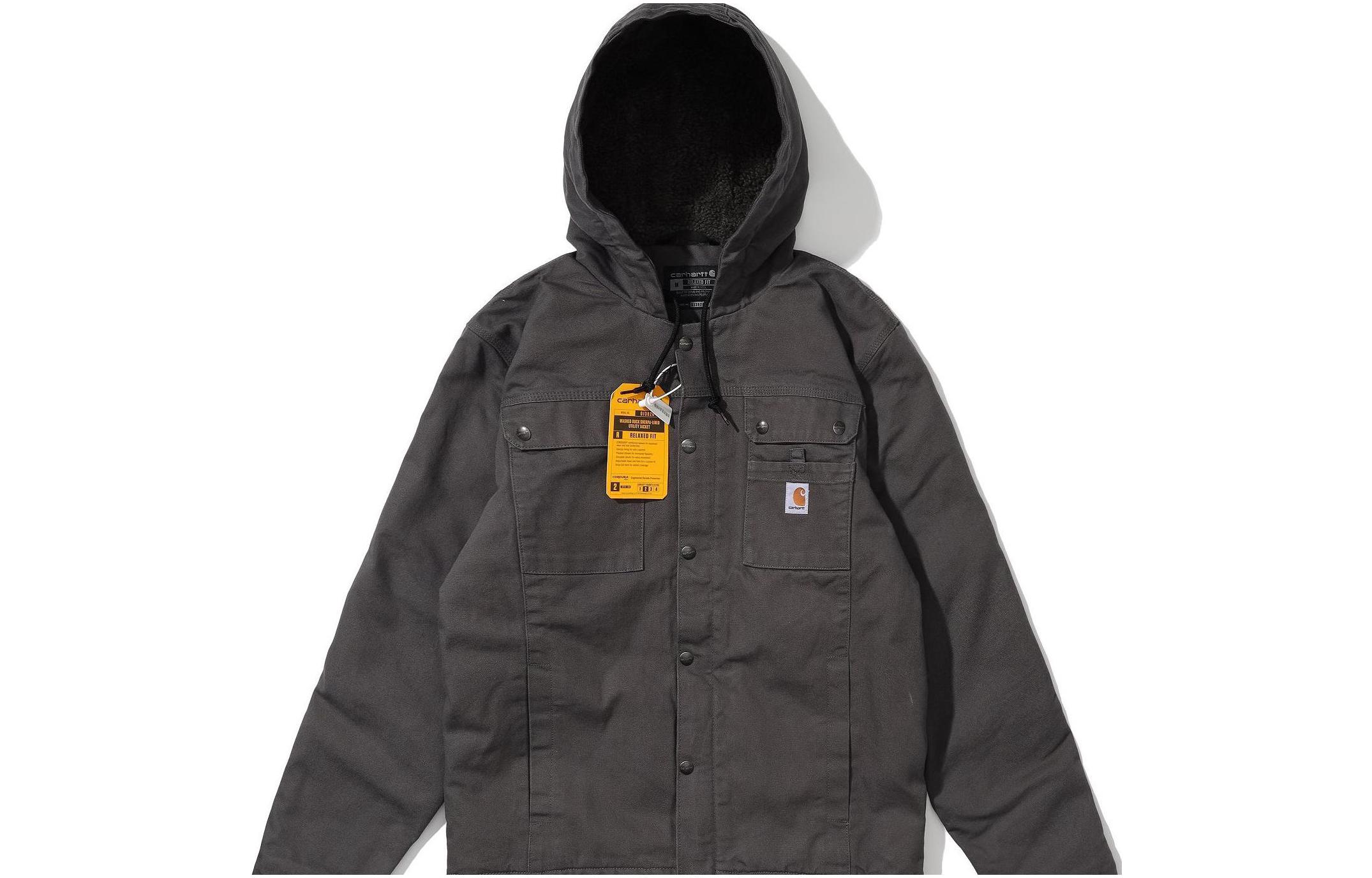 Carhartt WIP Relaxed Fit Washed Duck Bartlett Sherpa-Lined Hooded Jacket for Men 103826 圖 9