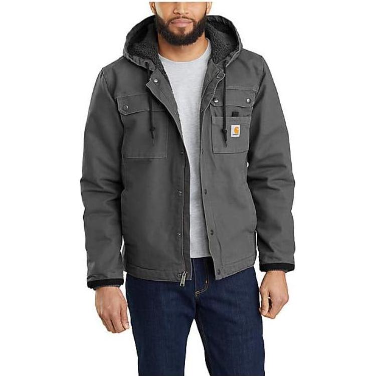 Carhartt WIP Relaxed Fit Washed Duck Bartlett Sherpa-Lined Hooded Jacket for Men 103826 圖 10