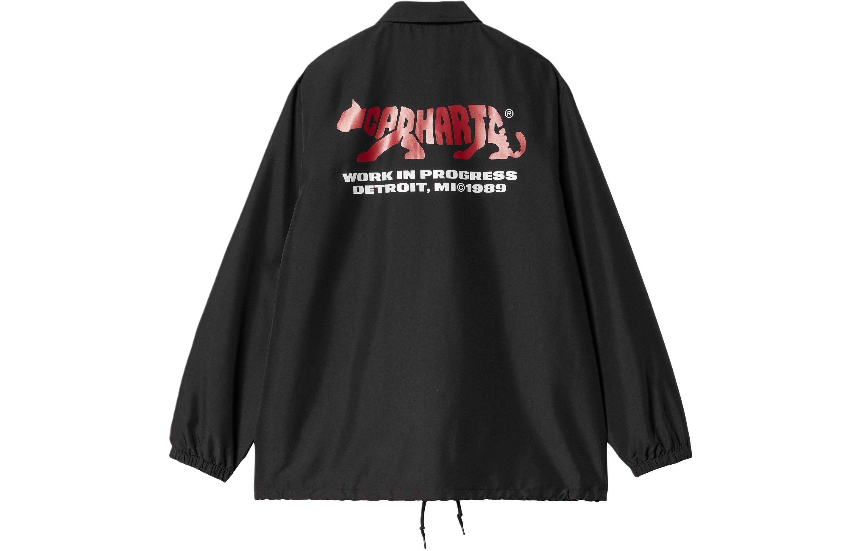 Carhartt WIP Rocky Coach Jacket Black Graphic Print with Adjustable Cuffs I032974-25K-XX 圖 2