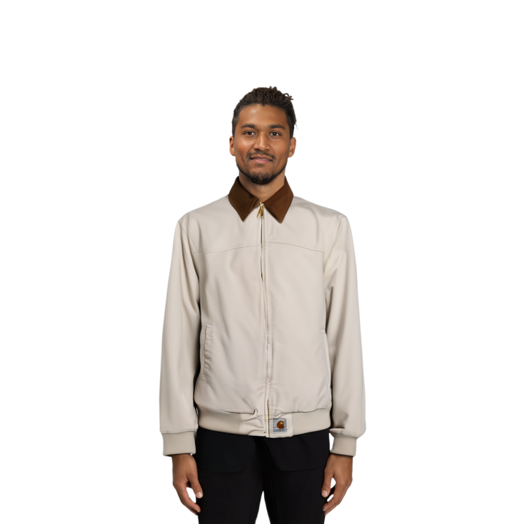 Shop Carhartt WIP 棕色灯芯绒领复古工装夹克 Santa Fe 带标志。 I031198-1QA-3K
