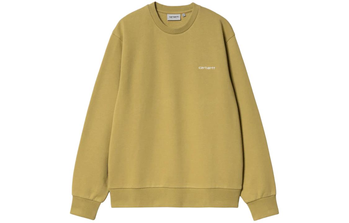 Carhartt WIP Script Embroidery Crewneck Sweatshirt Yellow Long Sleeve I033657-22W-XX