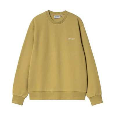 Carhartt WIP Script Embroidery Crewneck Sweatshirt Yellow Long Sleeve I033657-22W-XX