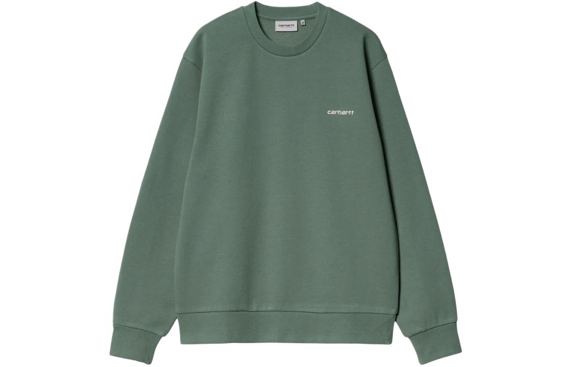 Carhartt WIP Script Embroidery Green Crewneck Sweatshirt Long Sleeve I033657-22X-XX