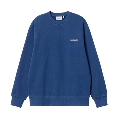 Carhartt WIP Script Embroidery Sweatshirt Blue Crewneck Long Sleeve I033657-22T-XX