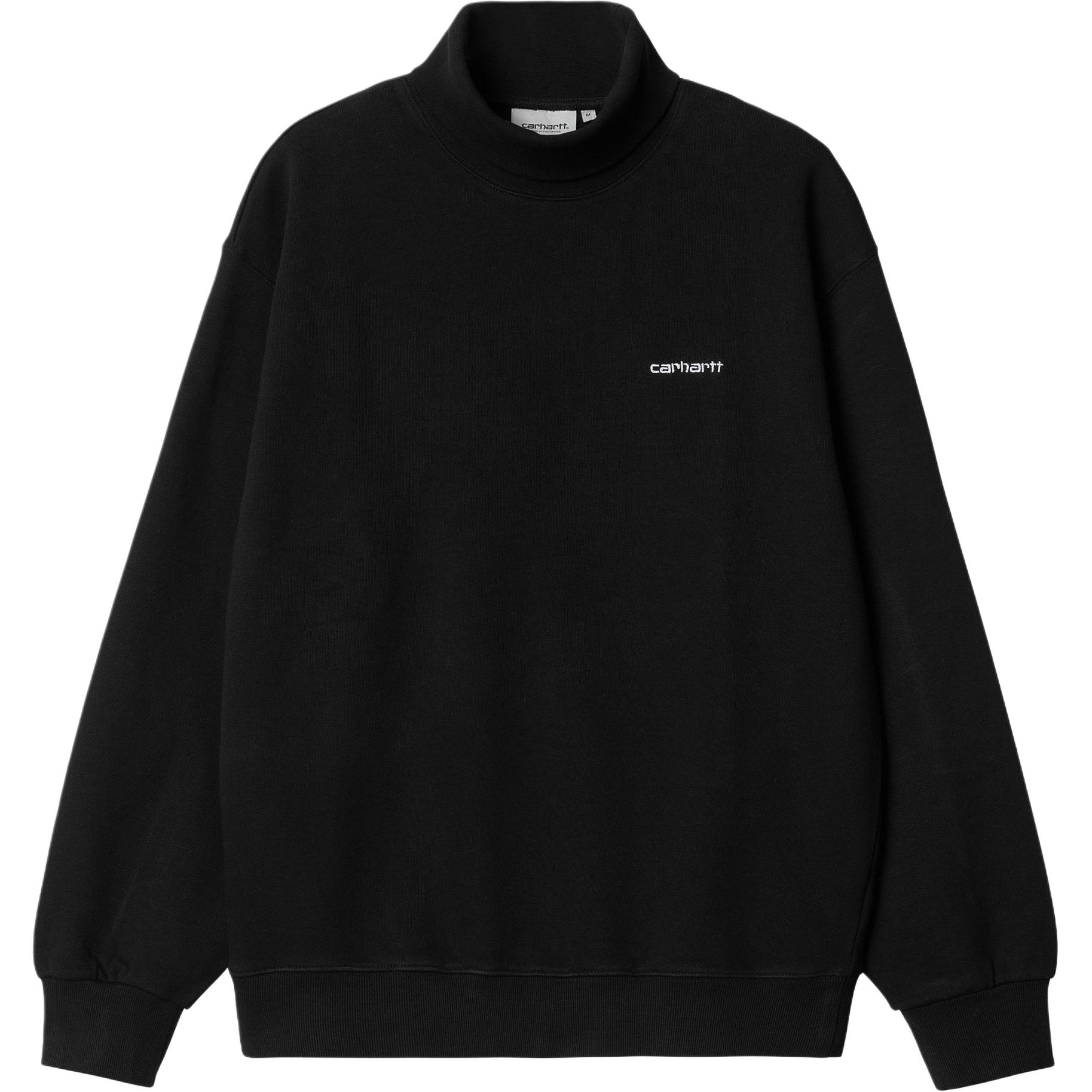 Carhartt WIP Script Mockneck Sweat Men’s High Collar Black Pullover I034312-89-XX