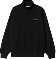 Carhartt WIP Script Mockneck Sweat Men’s High Collar Black Pullover I034312-89-XX Carhartt WIP Script Mockneck Sweat Men’s High Collar Black Pullover I034312-89-XX