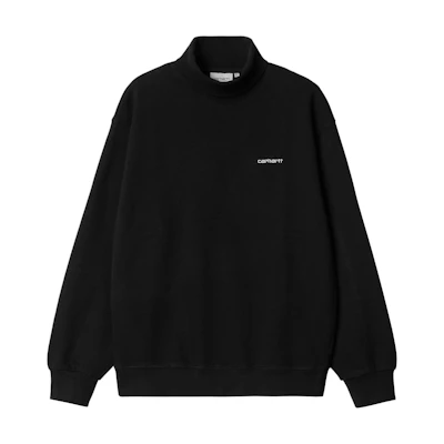 Carhartt WIP Script Mockneck Sweat Men’s High Collar Black Pullover I034312-89-XX