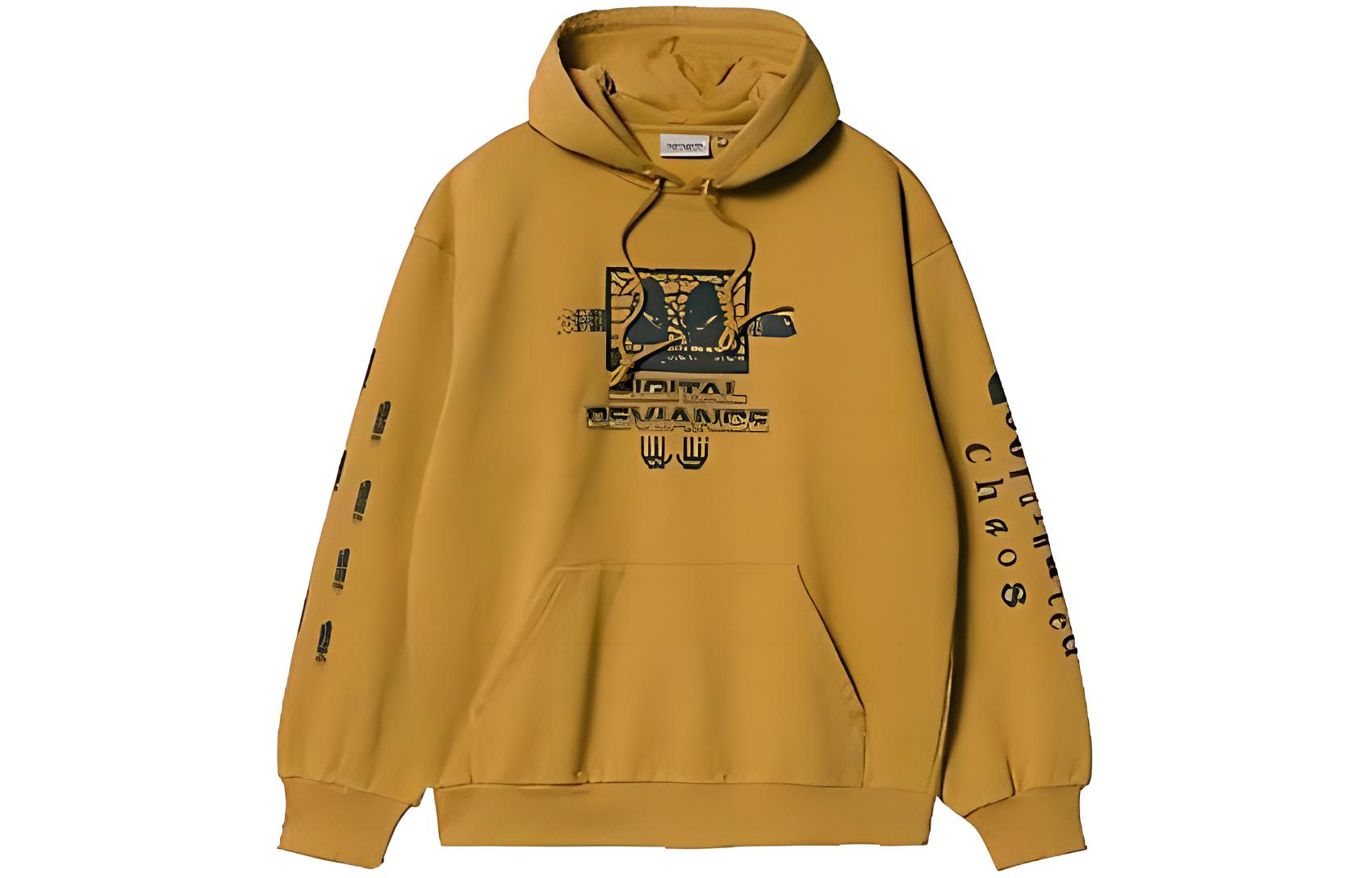 Carhartt WIP Side Logo Print Hoodie - Ginger Yellow I029578-0J2-XX