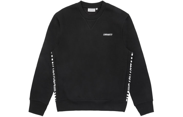 Carhartt WIP Side Stripe Logo Print Fleece Crewneck Sweatshirt Black ( Winter) CHXSWI027027D-BKX