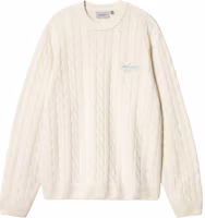 Order Carhartt WIP Signature Crewneck Sweater Letter Logo Long Sleeve Men Cream. I033885-2JH-XX