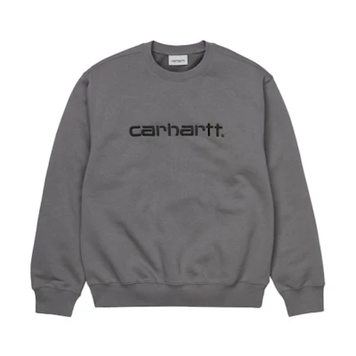 Carhartt WIP Simple Logo Embroidered Crewneck Sweatshirt Dark Gray I027092-0F7-90