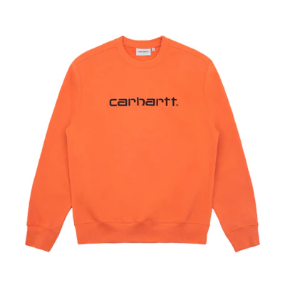Carhartt WIP Simple Logo Embroidered Crewneck Sweatshirt Orange CHXSWI027092D-ORX