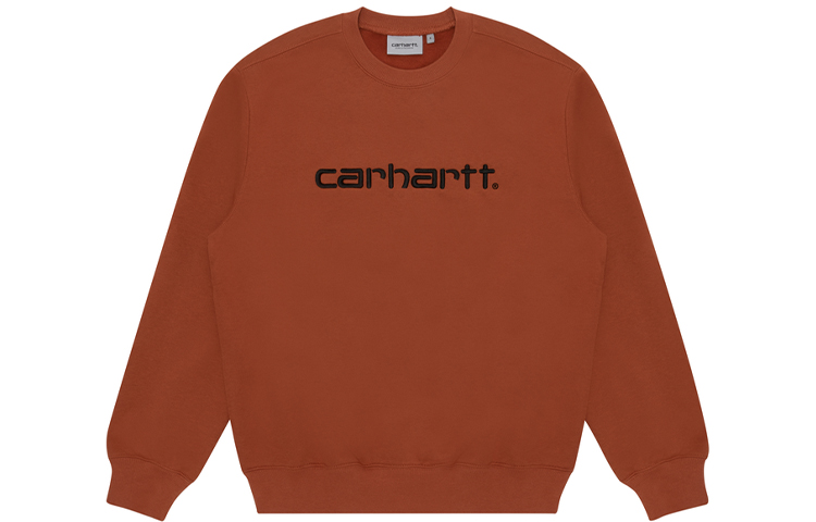Carhartt WIP Simple Logo Embroidered Fleece Crewneck Sweatshirt Brick Red Men CHXSWI027092D-BWX