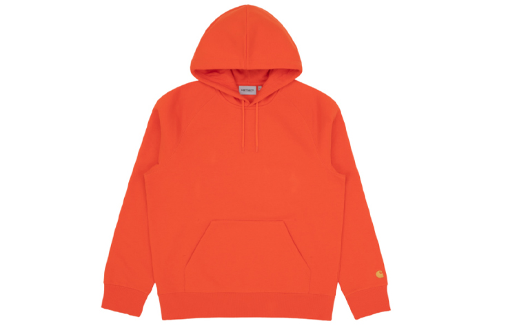 Carhartt WIP Simple Logo Embroidered Fleece Hoodie Winter Orange () CHXSWI026384F-ORX