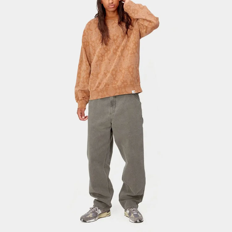 Shop カーハート WIP シングルニー ストレートレッグ ジーンズ FW22 ブラックデニムパンツ I026463-89-FH