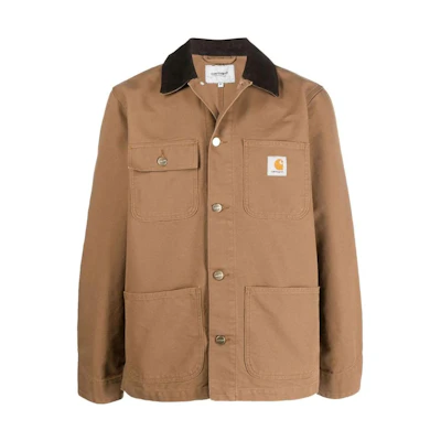 Carhartt WIP Solid Brown Long-Sleeve Button-Up Jacket I02648000S02