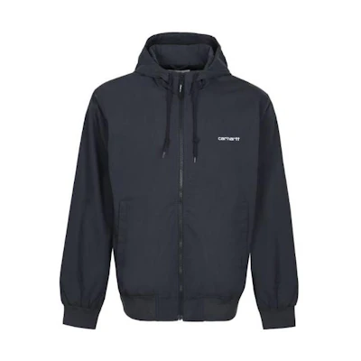 Carhartt WIP Solid Color Embroidered Logo Hoodie Jacket Navy Blue () I02779703-1C00