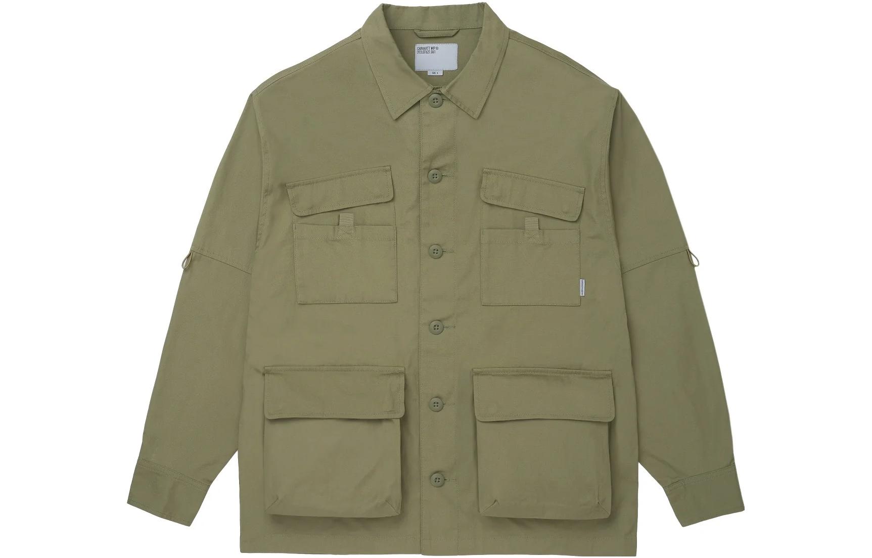 Carhartt WIP Solid Color Multi-Pocket Collar Jacket Men’s Army Green A231025-0T8-XX