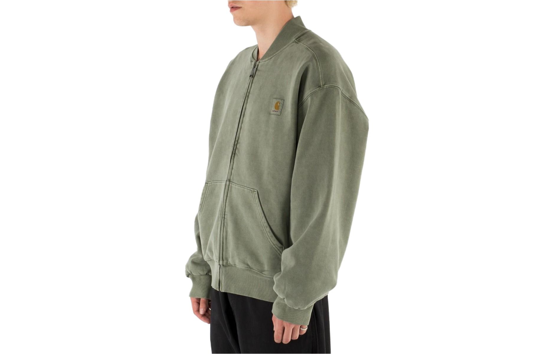 Shop Carhartt WIP 纯色插肩袖飞行夹克 绿色 I032336-1ND-GD