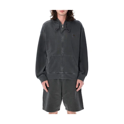 Carhartt WIP Solid Color Zip-Up Hoodie Jacket - Dark Gray I033064-F98-GD