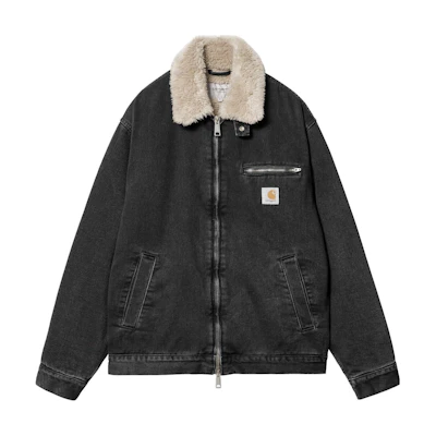 Carhartt WIP Solid Color Zip Pocket Long Sleeve Jacket Unisex Black. I0337652-JQ06
