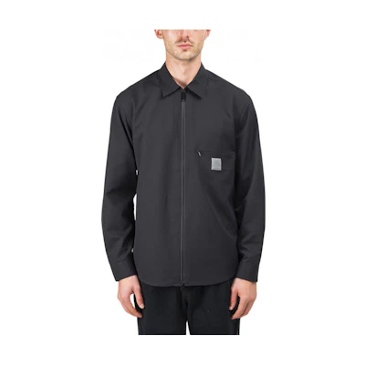 Carhartt WIP Solid Color Zip Shirt Black I028355