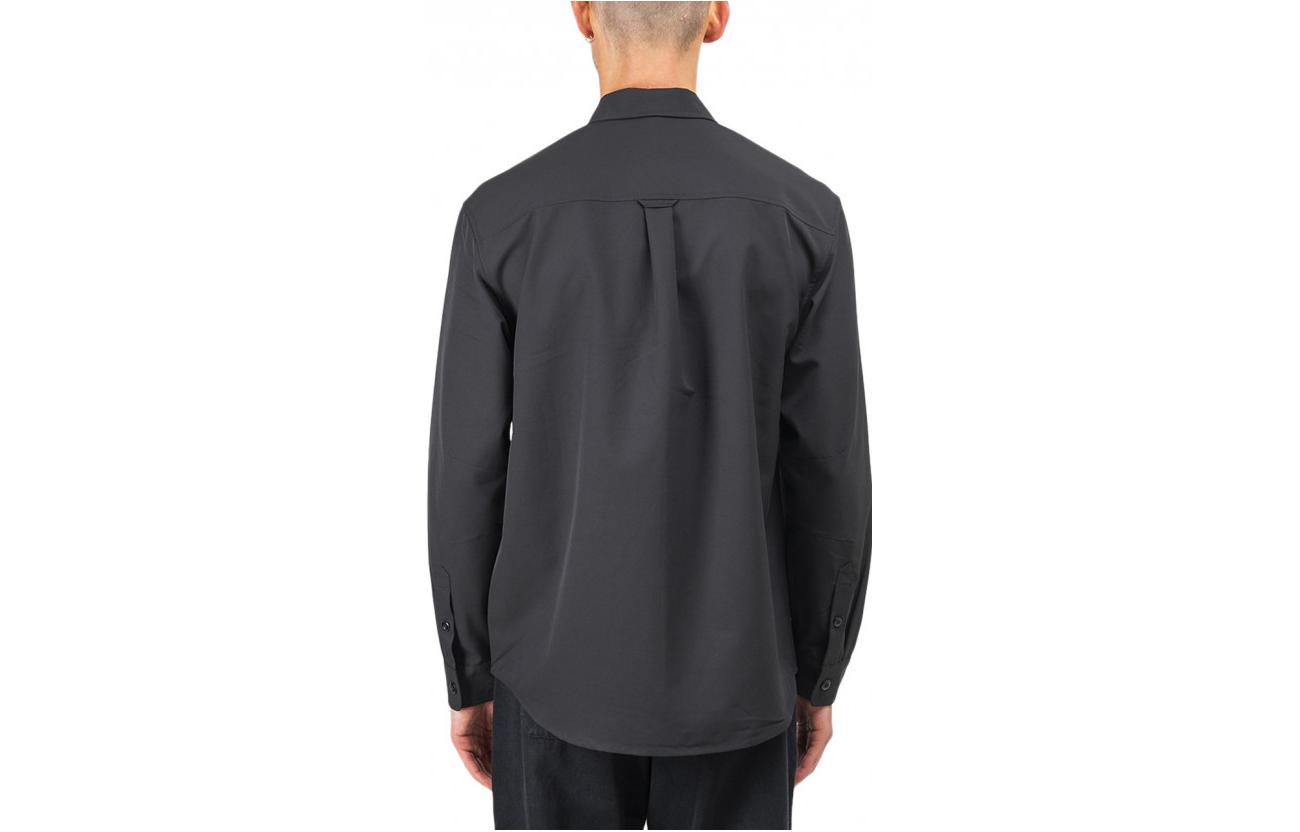 Shop Carhartt WIP Solid Color Zip Shirt  Black I028355