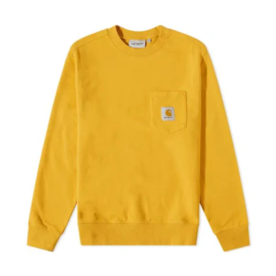 Carhartt WIP Solid Crewneck Pocket Sweatshirt Yellow I027681-0NO