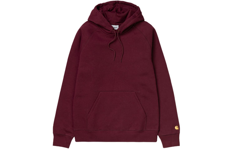 Carhartt WIP Solid Logo Embroidered Hoodie Burgundy I026384-JD-90