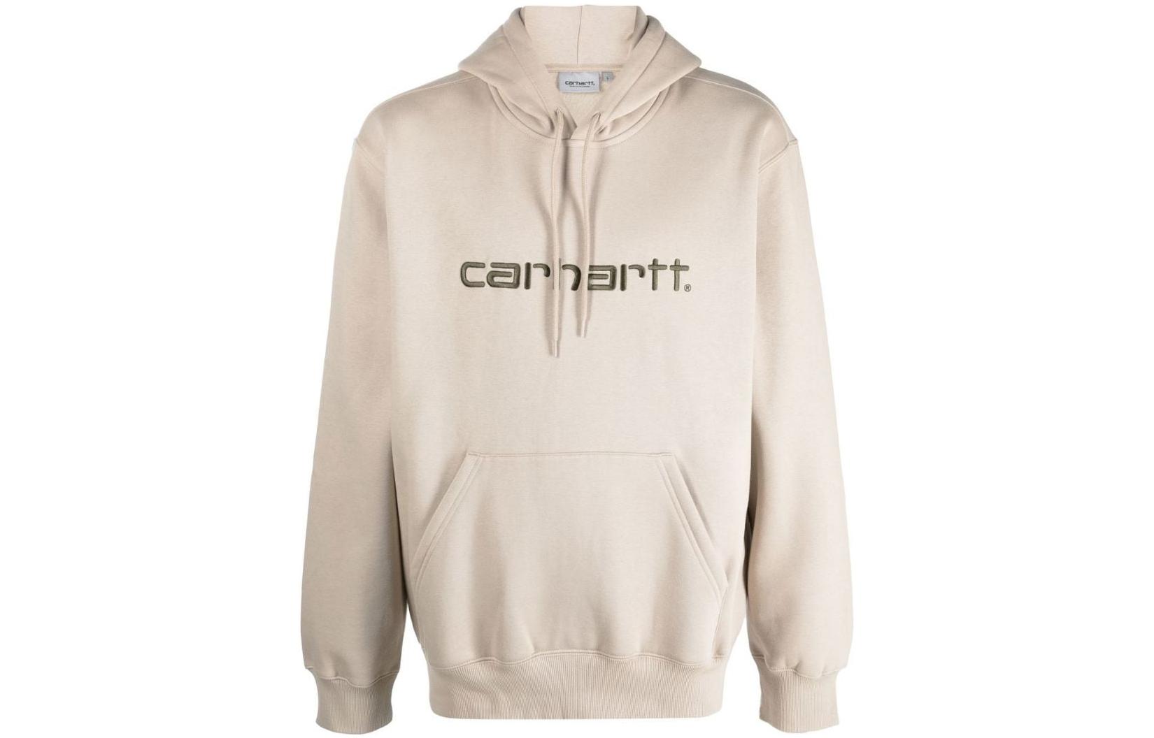 Carhartt WIP Solid Logo Embroidered Hoodie Khaki I030230-WALL