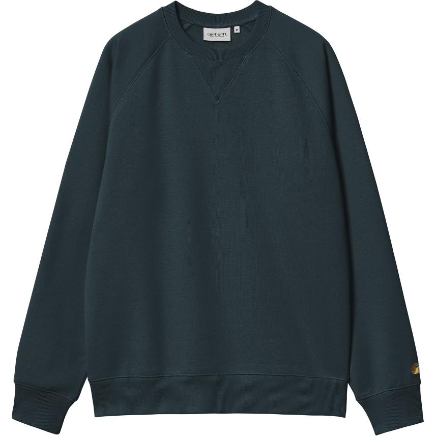 Carhartt WIP Solid Logo Embroidered Pullover Sweatshirt Duck Blue I033661-2D0-XX