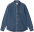 Buy Carhartt WIP Solid Single-Breasted Long-Sleeve Shirt Jacket Blue I031928-01-60