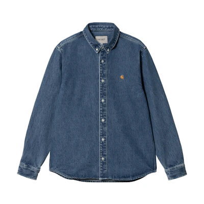 Carhartt WIP Solid Single-Breasted Long-Sleeve Shirt Jacket Blue I031928-01-60