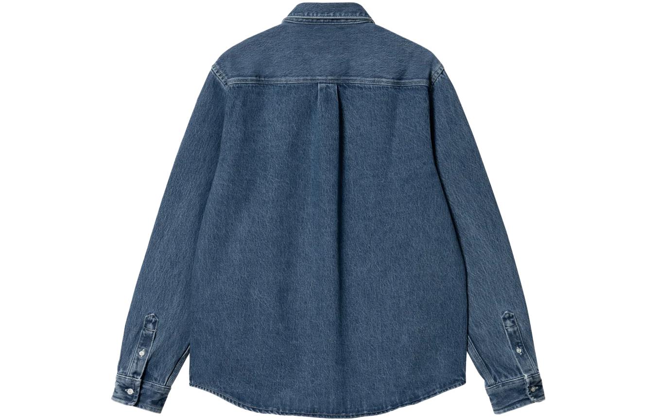 Lookbook Carhartt WIP Solid Single-Breasted Long-Sleeve Shirt Jacket Blue I031928-01-60
