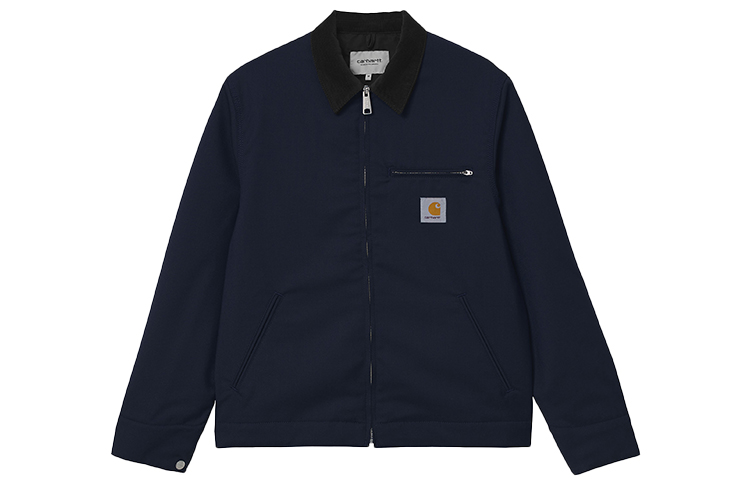 Carhartt WIP SS21 Detroit Jacket Navy - Corduroy Collar Logo Jacket I029143-1C-01