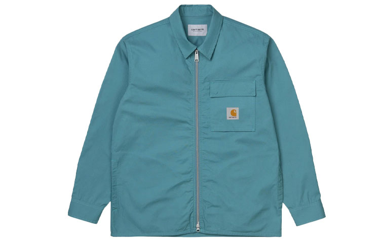 Carhartt WIP SS21 Logo Pocket Zip Shirt Jacket Men’s Light Blue I028543-0AC-00