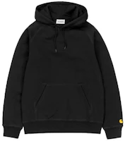 Carhartt WIP SS21 Minimalist Logo Embroidered Black Pullover Hoodie Men I026384-89-90 Carhartt WIP SS21 Minimalist Logo Embroidered Black Pullover Hoodie Men I026384-89-90