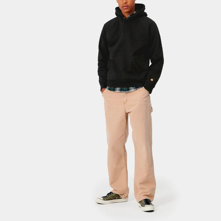 Lookbook Carhartt WIP SS21 Hoodie Lelaki Logo Minimalis Sulam Hitam I026384-89-90