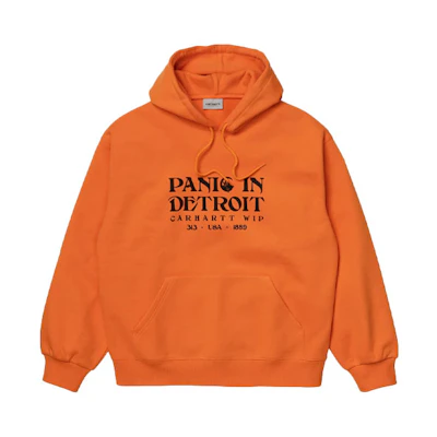 Carhartt WIP SS21 Orange Hoodie with Chest Logo Design I028983-0AN-90