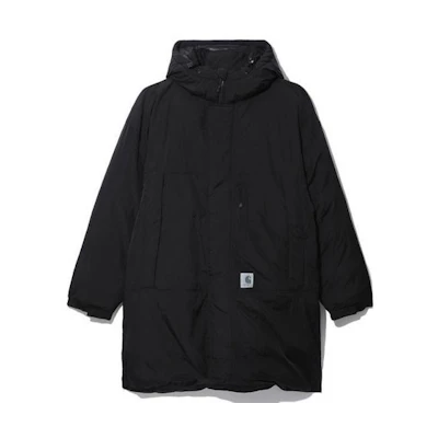 Carhartt WIP SS22 Black Cotton Logo Print Hoodie Jacket Winter. CHXOCA212003H-BKX