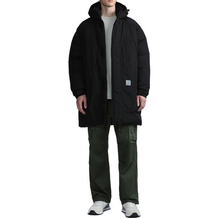 Shop Carhartt WIP SS22  Black Cotton Logo Print Hoodie Jacket Winter. CHXOCA212003H-BKX