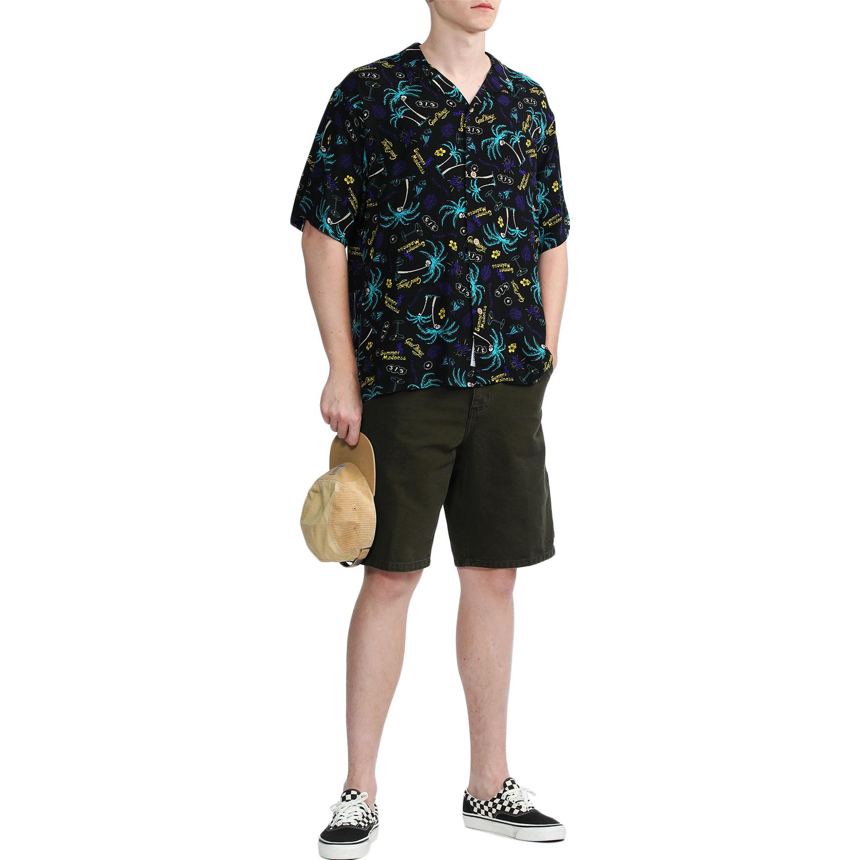 Shop Carhartt WIP SS22  Black Floral Print Short-Sleeve Casual Shirt. CHXSRI030044I-BKX